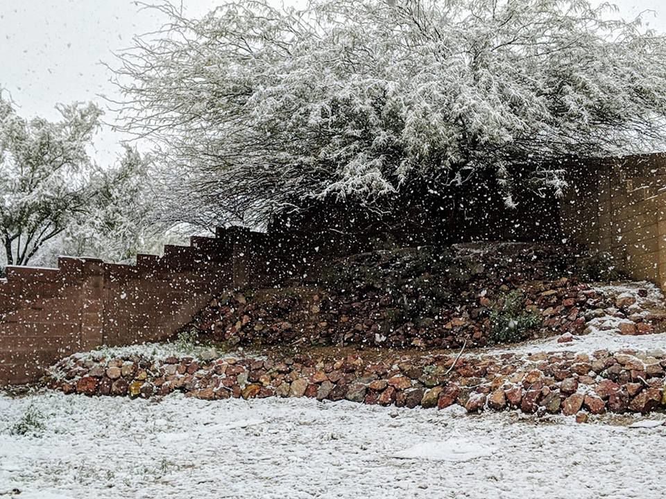 Snow in north Tucson